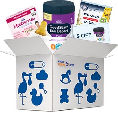 example of a box with free coupons and goods from nestle canada