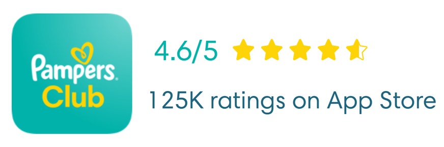 image showing the pampers club app rating