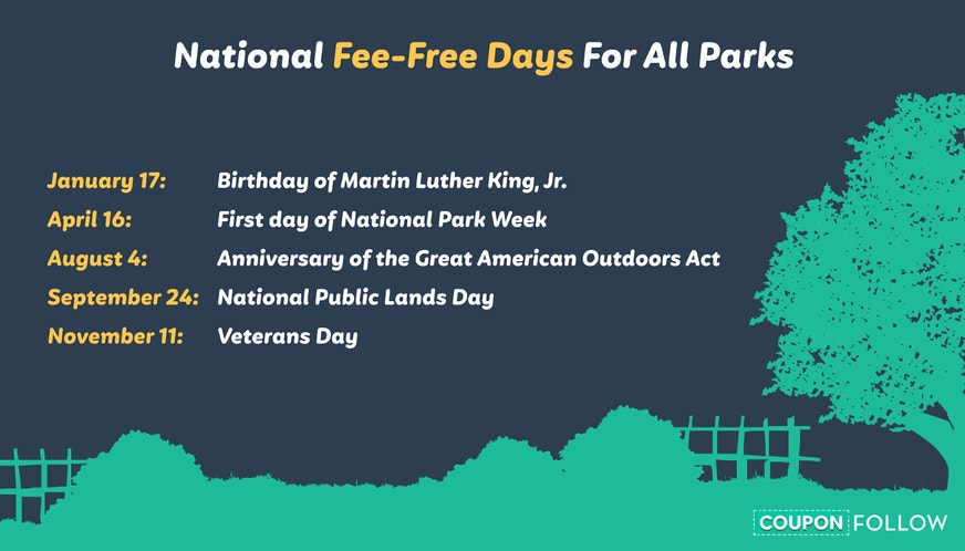 Days where you get free admission to all parks