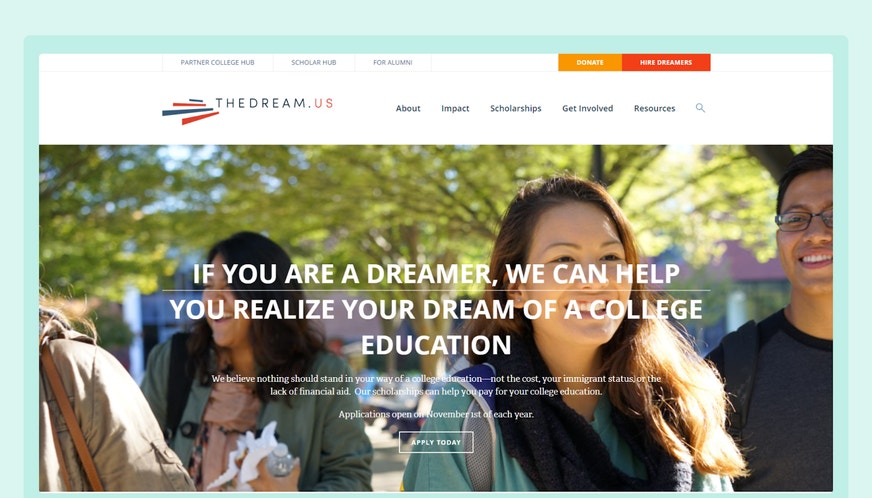 Illustration of Dream.US homepage