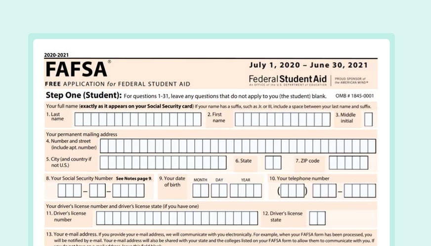Illustration of FAFSA form