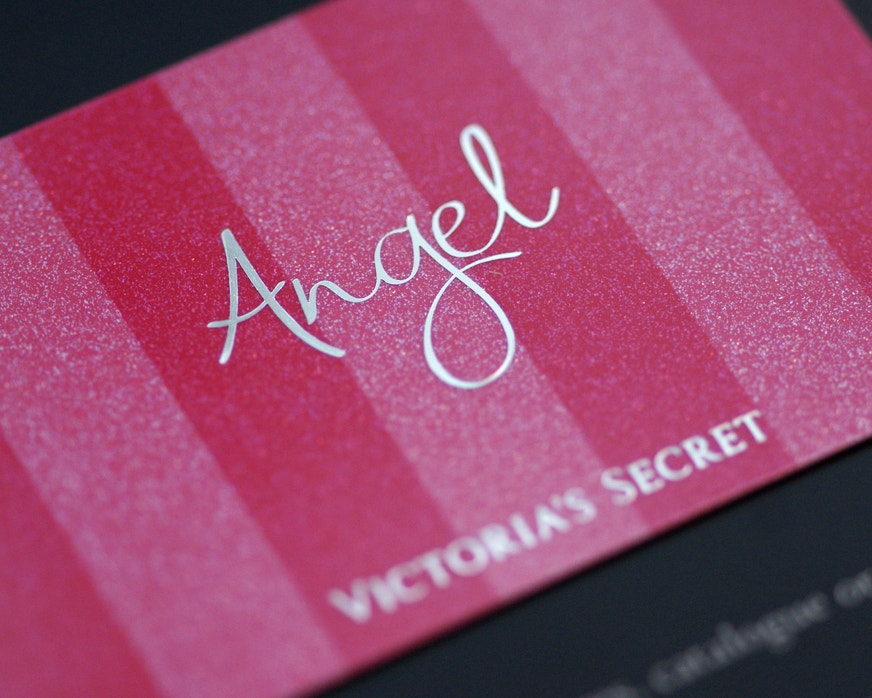 image of pink victoria's secret angel card