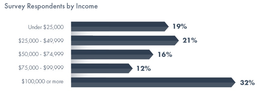 Survey respondents by income