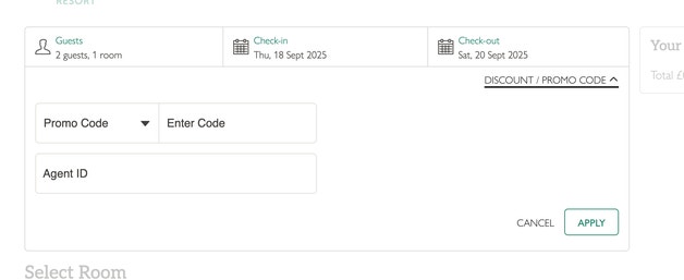 Where to enter a Macdonald Hotels coupon code on macdonaldhotels.co.uk